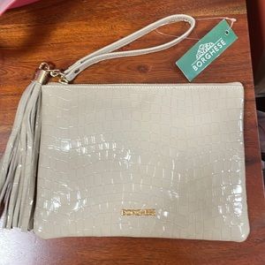 Oversized wristlet in taupe from Borghese